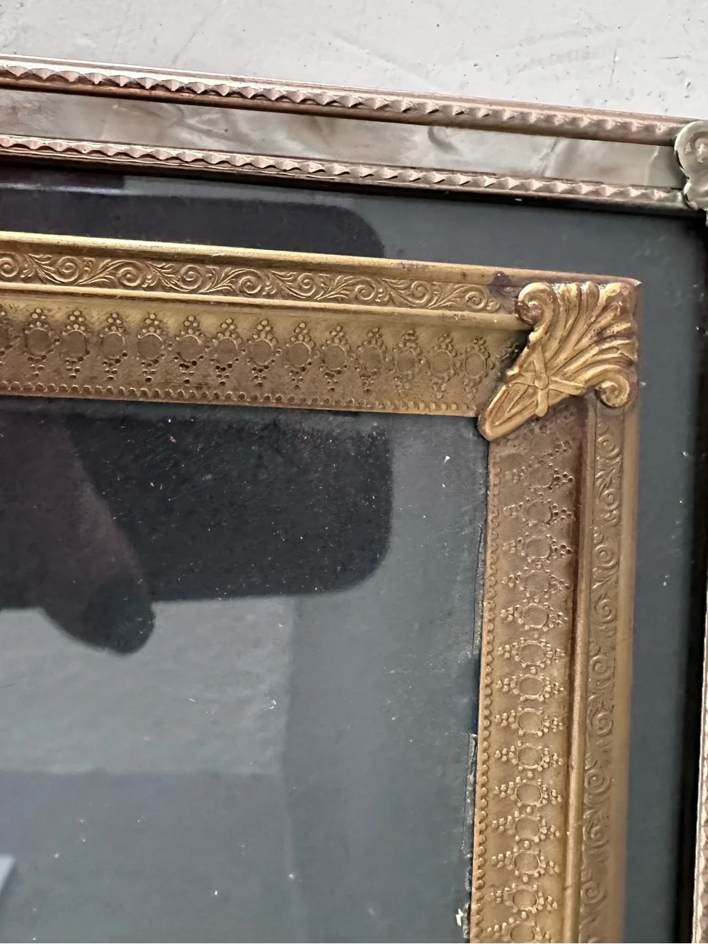 2 Vintage Neoclassical Embossed ORNATE  GOLD Picture Frame 8X10 MOTHER/PEARL
